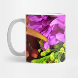 Pink and Orange Floral Display - Autumn Bouquet - Flowers Mug